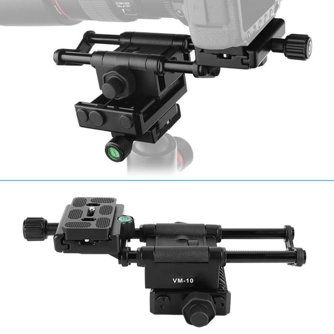 Kingjoy VM-10 Macro Camera Slider DSLR Verstelrail Focuskop Adapter Houder black
