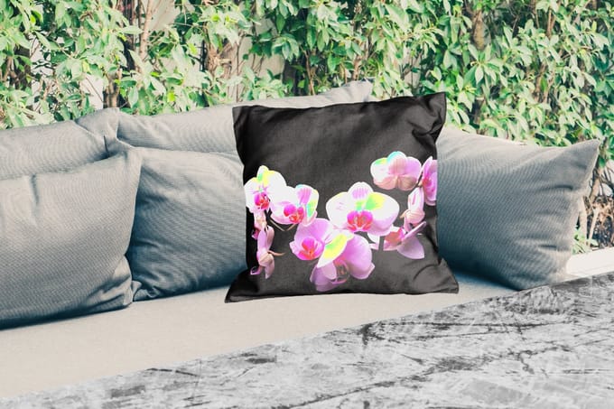 Buitenkussen Weerbestendig - Orchidee - Bloemen - Roze - Flora - 50x50 cm