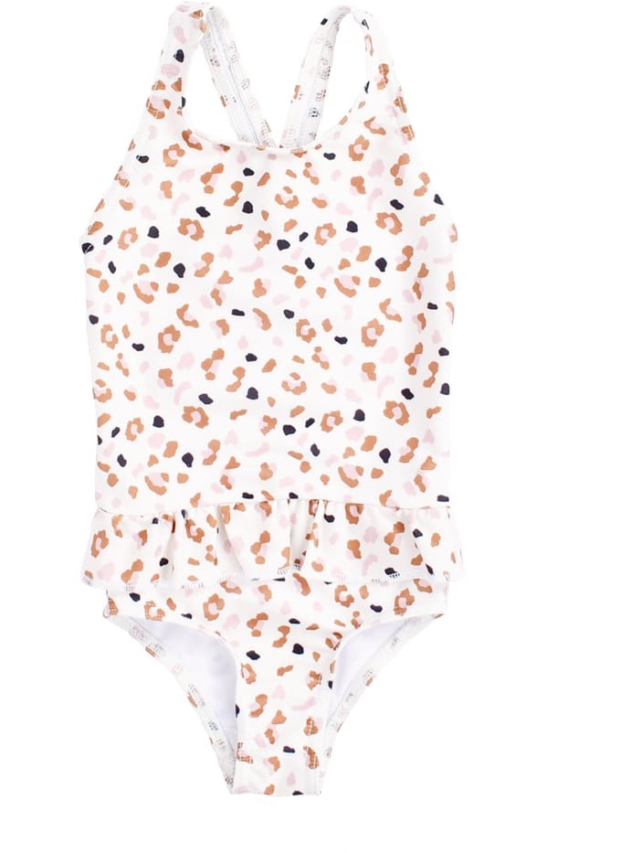 Swim Essentials | Kaki Panterprint Meisjes UV Badpak - Maat 110/116