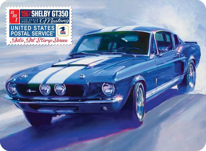 AMT Modelbouwpakket Auto - 1356 1967 Shelby GT350 USPS - Auto Art Stamp Series Plastic - 1:25 - Modelbouw