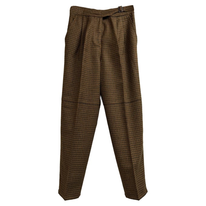 Etro geruite broek van bruine wol