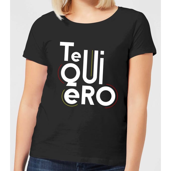 Te Quiero Dames T-shirt - Zwart - 3XL
