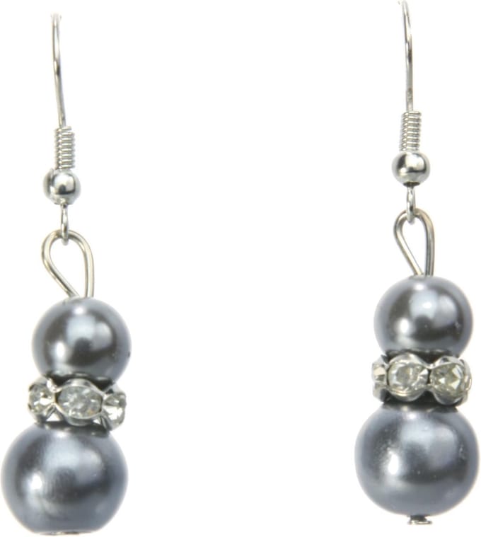 Behave - Oorhangers grijs parel dames - Chique stijl - Avondlook
