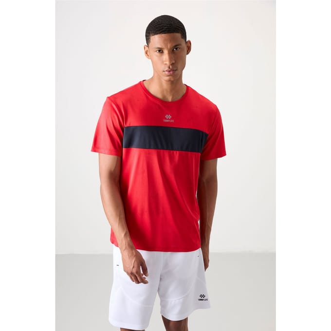 Heren Kleurblokken Crew Neck T-Shirt