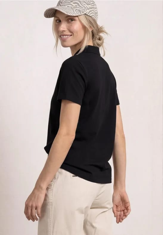 Poloshirt met korte mouwen en geribde structuur