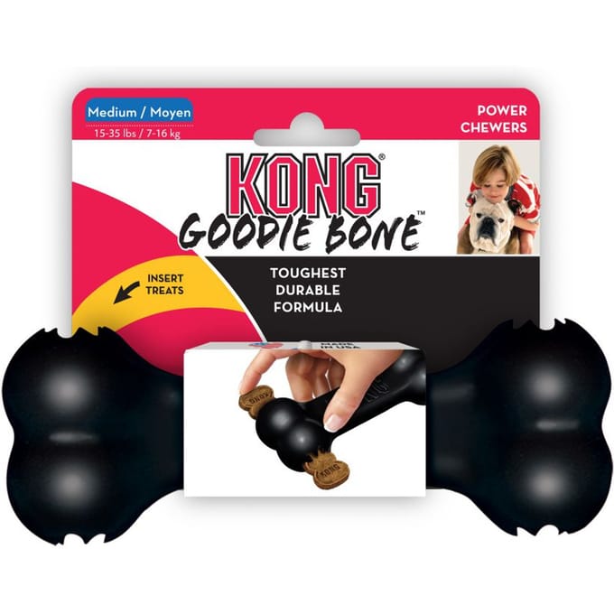 Kong Extreme Goodie Bone - Honden Speelgoed - Zwart - 18 cm - M