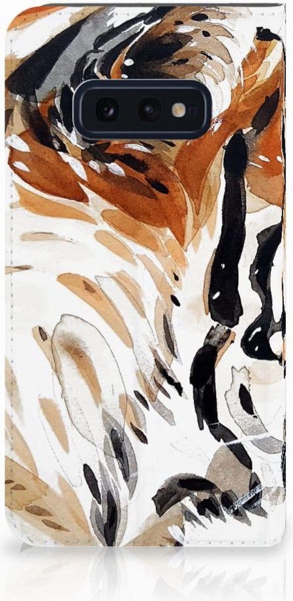 Bookcase Samsung Galaxy S10e Watercolor Tiger