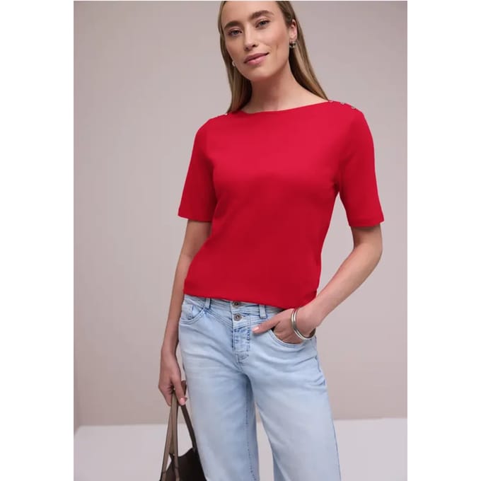 Shirt met knoopdetail