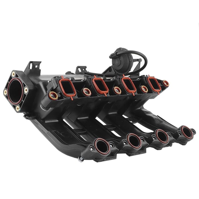 Collecteur d'admission avec joints et clapets 11617795393 Compatible avec BMW Série 1, 3, 5 et X3 (E87, E46, E90, E60, E39, E60, E83) black