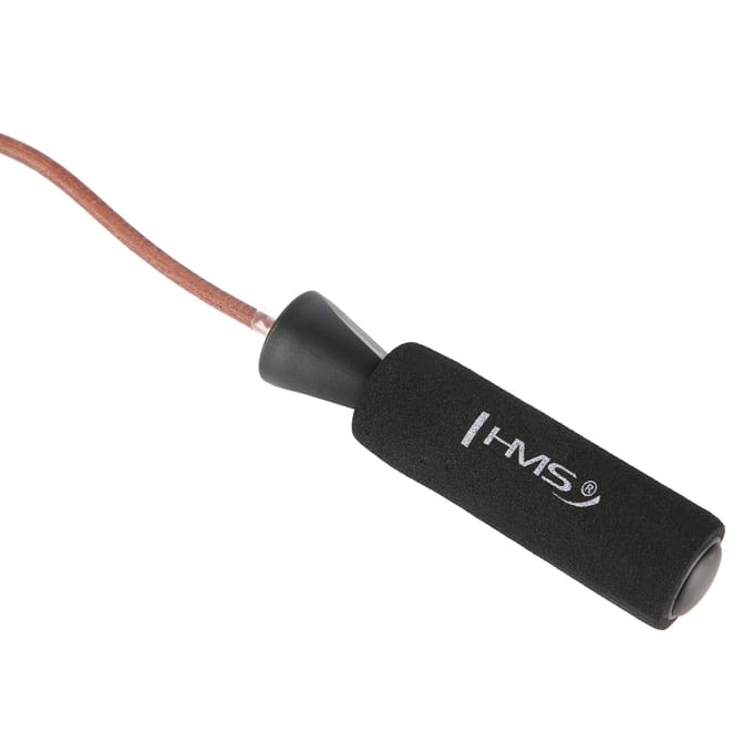 HMS SK03 Serie - Leren Springtouw - 275cm - Ergonomische Handgrepen - Met Lagerringen