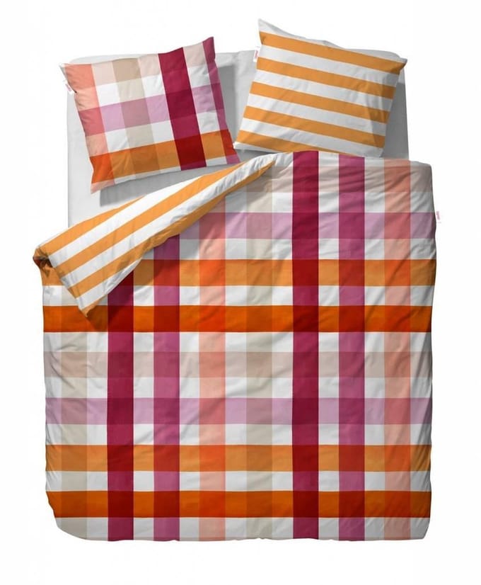 Esprit Sun check Kussensloop - Red 60x70