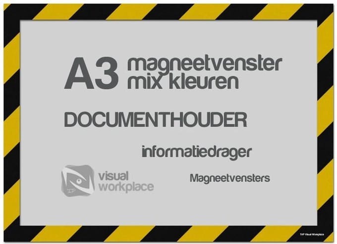 Magneetvenster A3 (mix kleuren) - Geel/Zwart