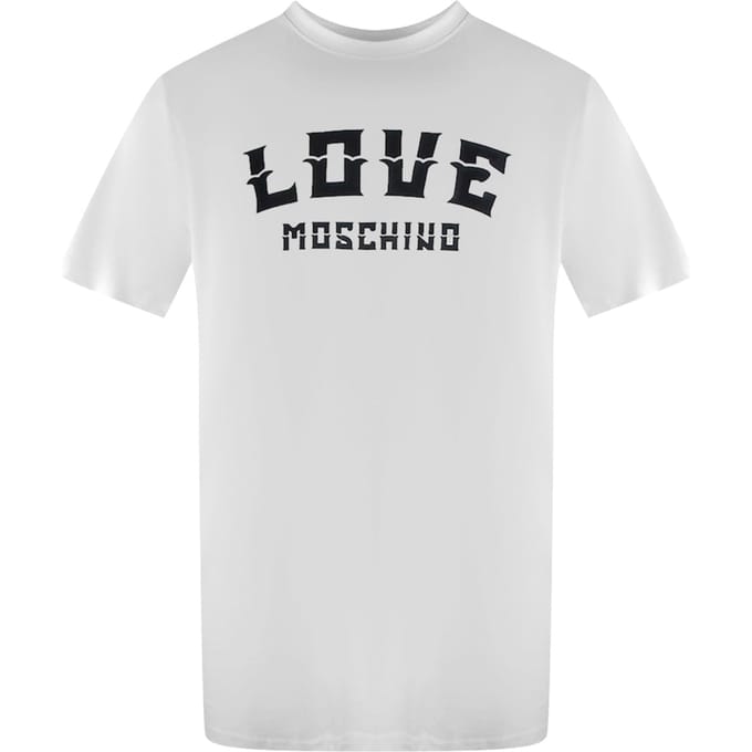 Love Moschino T-shirt Met Opvallend Logo In Wit