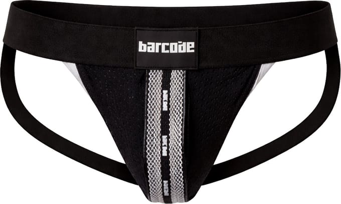 Barcode Berlin Mesh Jock Tel Black-White - MAAT S - Heren Ondergoed - Jockstrap voor Man - Mannen Jock