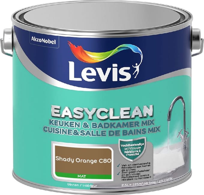 Levis - Easyclean Keuken & Badkamer Mix - Shady Orange C80 - Mengverf - 2,5 L