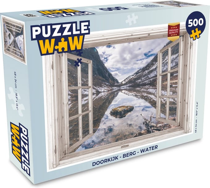 Puzzel Doorkijk - Berg - Water - Legpuzzel - Puzzel 500 stukjes