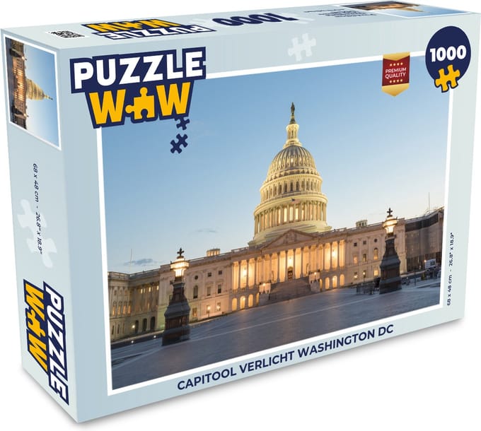 Puzzel Capitool verlicht Washington DC - Legpuzzel - Puzzel 1000 stukjes volwassenen