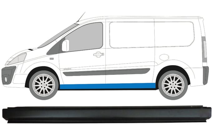 Volledige dorpel voor Citroen Jumpy 2007-2016 / Links