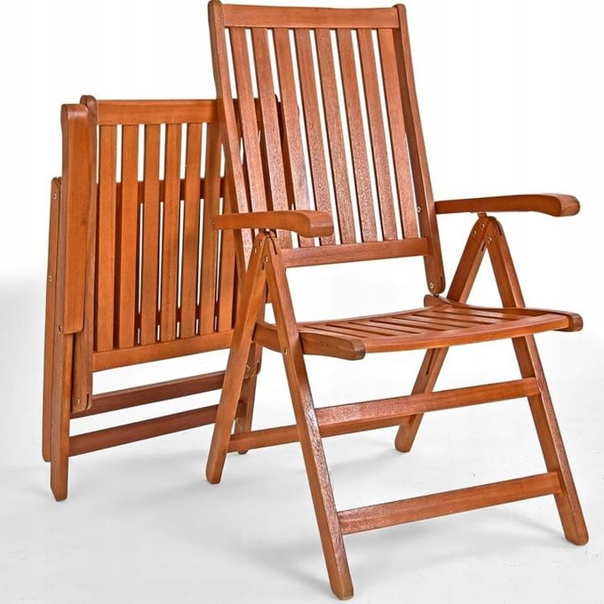 Casaria Tuinstoelen Vanamo – Set van 2 – Verstelbaar – FSC Eucalyptus