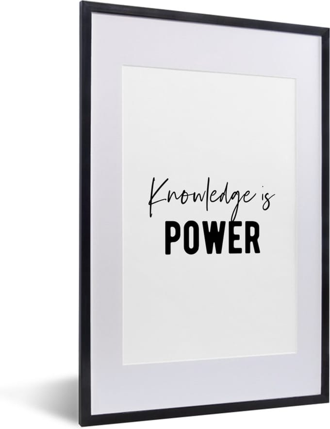 Fotolijst incl. Poster - Quote - Power - Studeren - 40x60 cm - Posterlijst