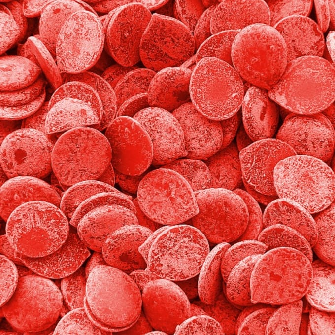 Tasty Me Candy Melts - smeltchocolade rood voor cakepops en fruit - 300g