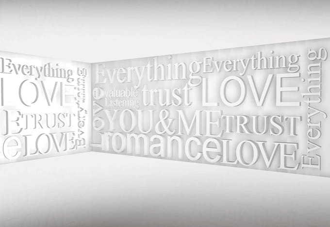 Fotobehang Modern Words | XL - 208cm x 146cm | 130g/m2 Vlies