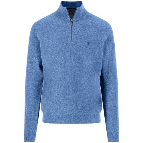 Fynch-Hatton Trui Troyer Zip Lambswool Crystal Blue / male