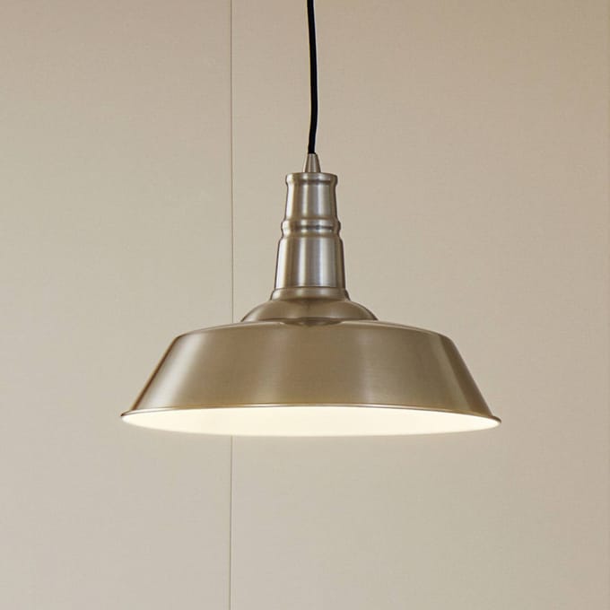 Lindby - hanglamp - 1licht - Metaal - H: 10.5 cm - E27 - nikkel, wit