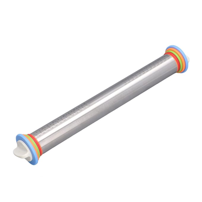 Rouleau à Pâtisserie Anneaux d'Épaisseur Réglable Ergonomique Antiadhésif Rouleau à Pâte pour la Cuisine à Domicile Pâtisserie L(for 6.5-9kg) gray