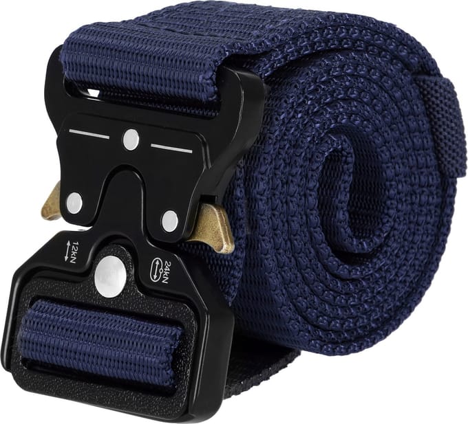 Springos Riem - Gesp - Unisex - 125 cm - Marineblauw/Zwart