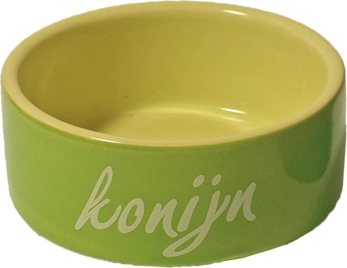 Eetbak Steen Konijn Groen 12 cm