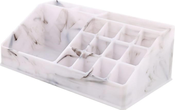 Make-up Organizer met Hartvormige Spiegel – Terracotta – Sieraden- en Cosmetica Organizer – ca. 16 × 14,3 × 5 cm
