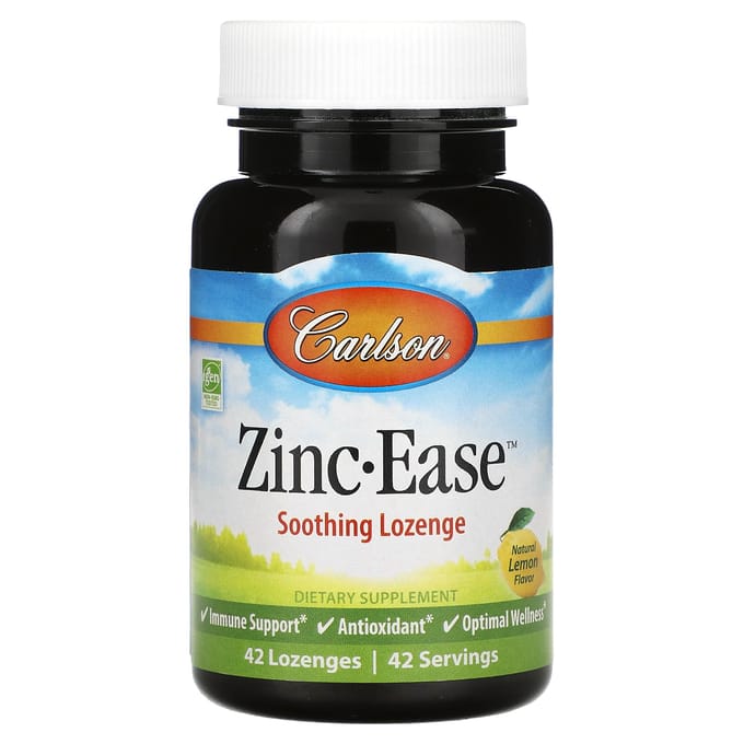 Zink Kalmerende Pastilles, Natuurlijke Citroensmaak, 42 Tabletten