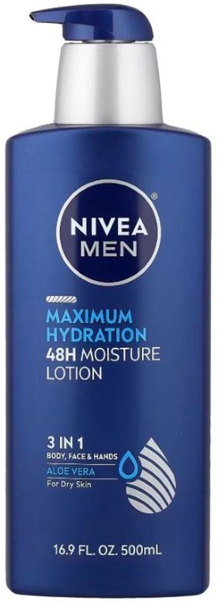 Nivea, Mannen, Maximale Hydratatie, 48H Moisture Lotion, Voor de Droge Huid, 500 ml