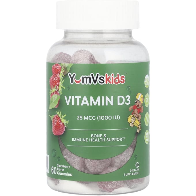 YumVs, vitamine D, délicieuse saveur de baies, 1 000 UI, 60 gelées