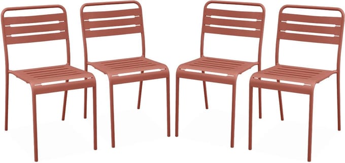 sweeek - Set van 4 tuinstoelen metaal - amélia