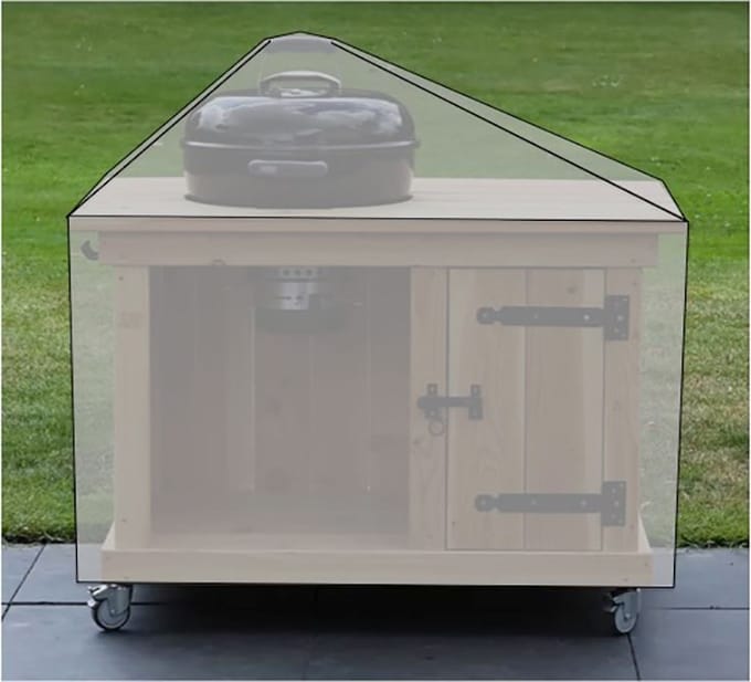 BBQdeco Afdekhoes voor 115 cm tafel met 47 cm bbq