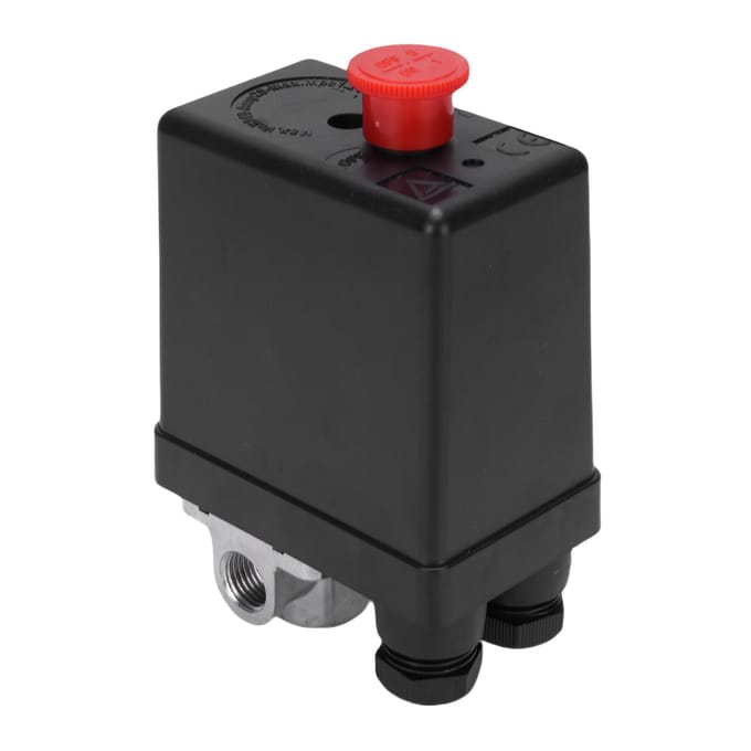 Interrupteur de Pression pour Compresseur d'Air 90PSI  120PSI 4 Ports 240V 20A Valve d'Interrupteur de Contrôle de Pression