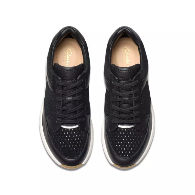 Clarks Tivoli Walk - dames sneaker - Zwart - maat 40 (EU) 6.5 (UK)