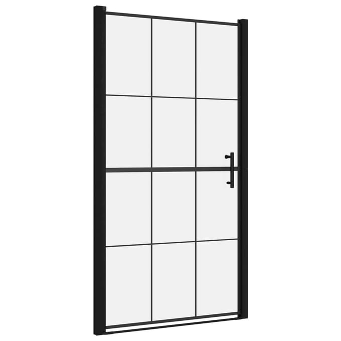 vidaXL - Douchedeur - 100x178 - cm - gehard - glas - zwart