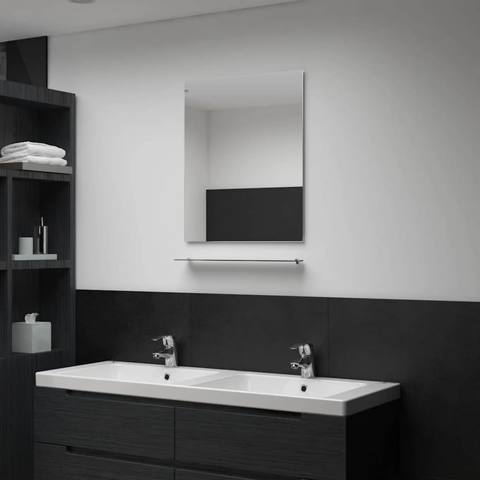 vidaXL - Wandspiegel - met - schap - 50x60 - cm - gehard - glas