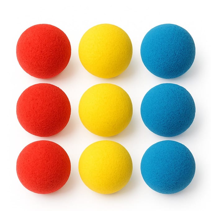Zachte bal rood geel blauw tennisbal 9 stuks