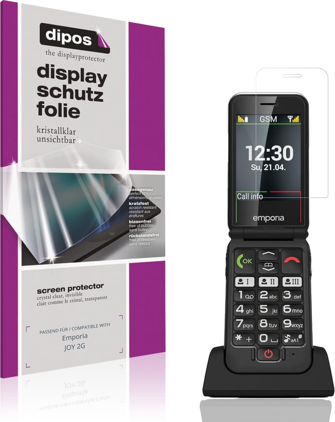 dipos – 4x Beschermfolie geschikt voor Emporia JOY 2G | Krasbestendige & heldere Screenprotector Ultra-Thin