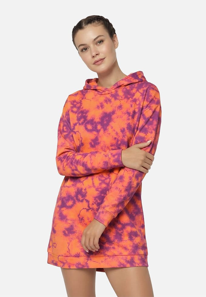 "Orange Tie Dye" Oversize hoodiejurk