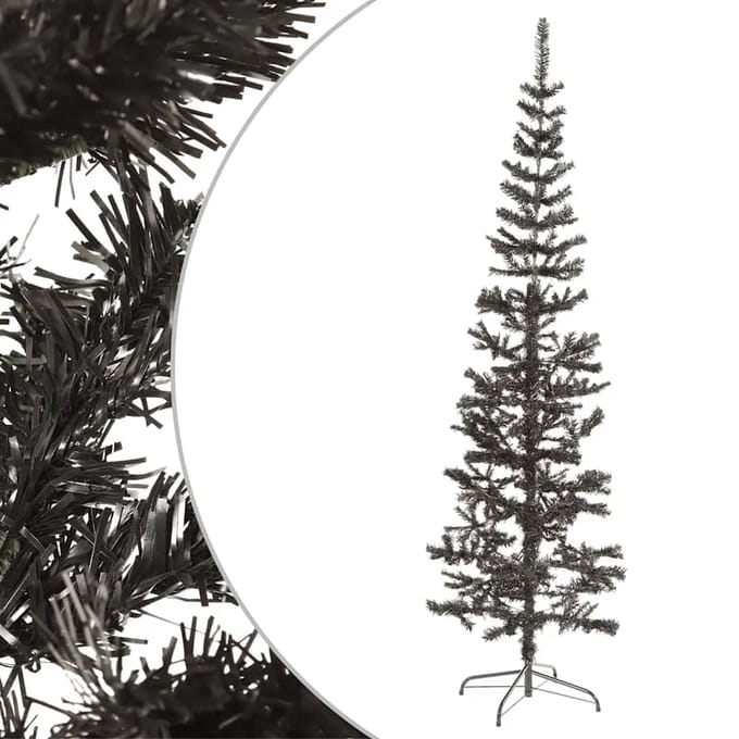 vidaXL - Kerstboom - smal - 240 - cm - zwart