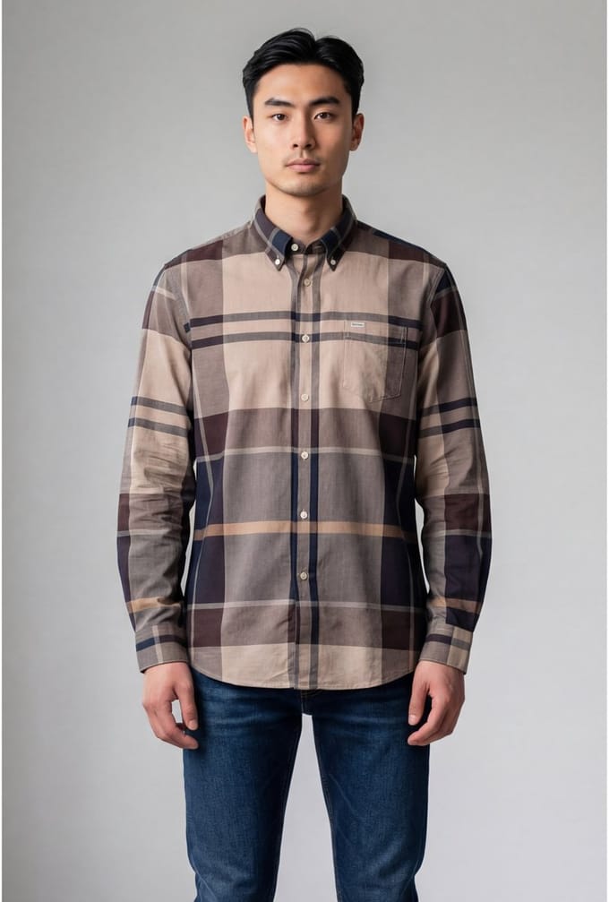 Barbour Bearpark beige overhemd