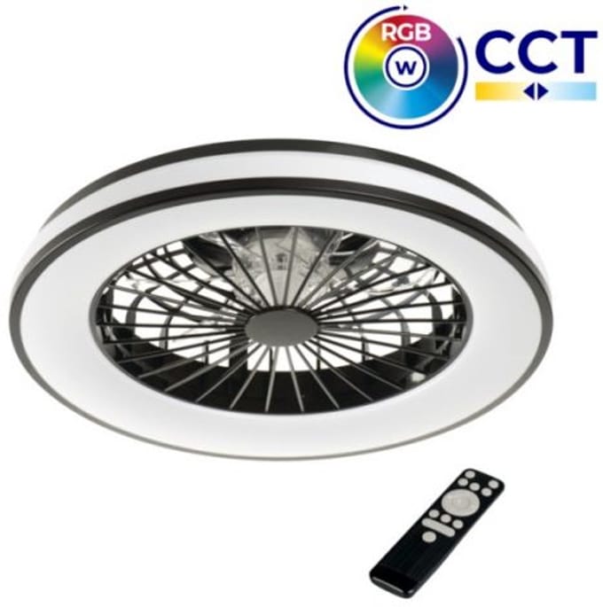 Plafondventilator met LED-lamp PLAVE - Ø485mm - 48W - RGB+CCT