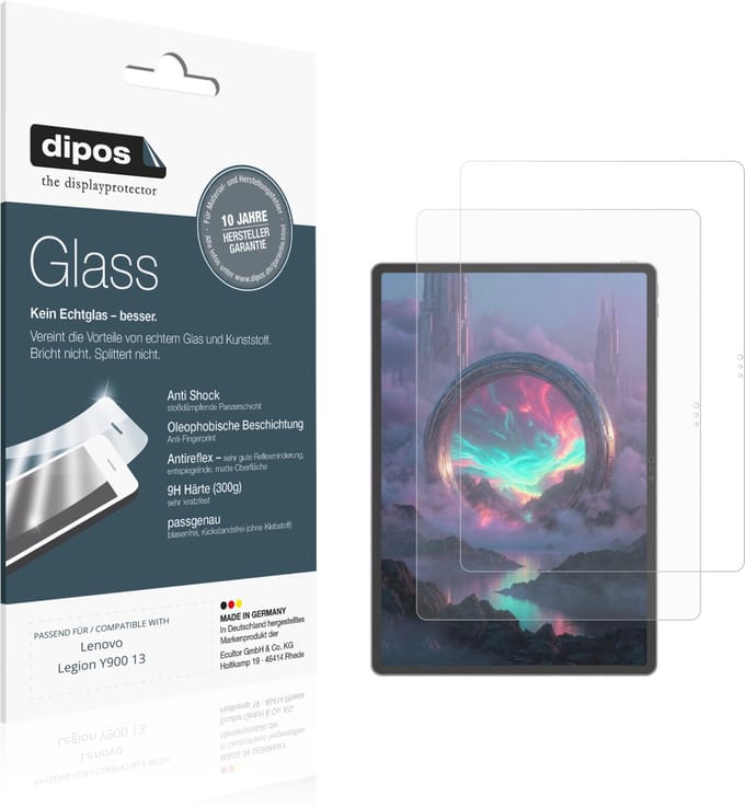 dipos – 2x Matte Pantserfolie geschikt voor Lenovo Legion Y900 13 | 9H Screenprotector