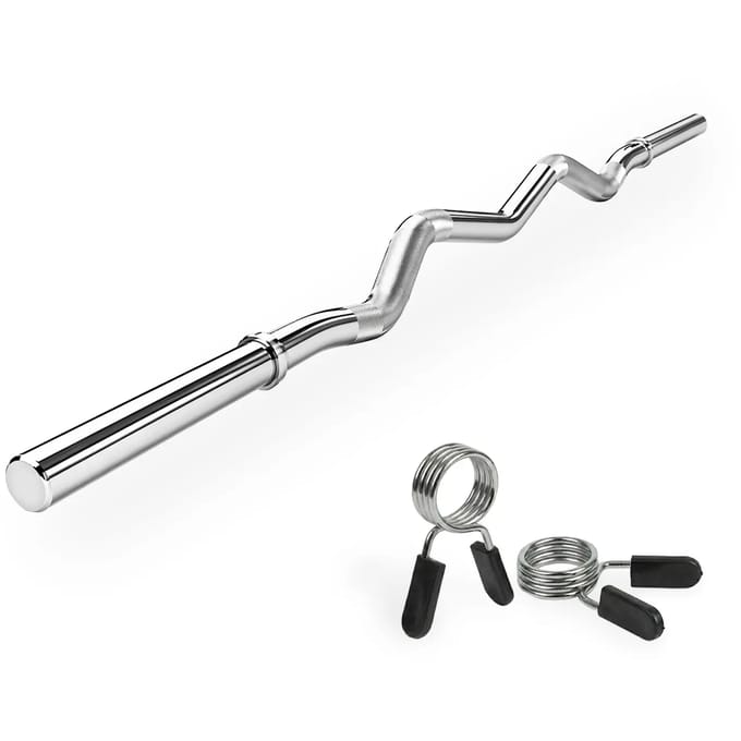 VirtuFit Curlstang - EZ Halterstang - 120 cm veerclip - 30 mm