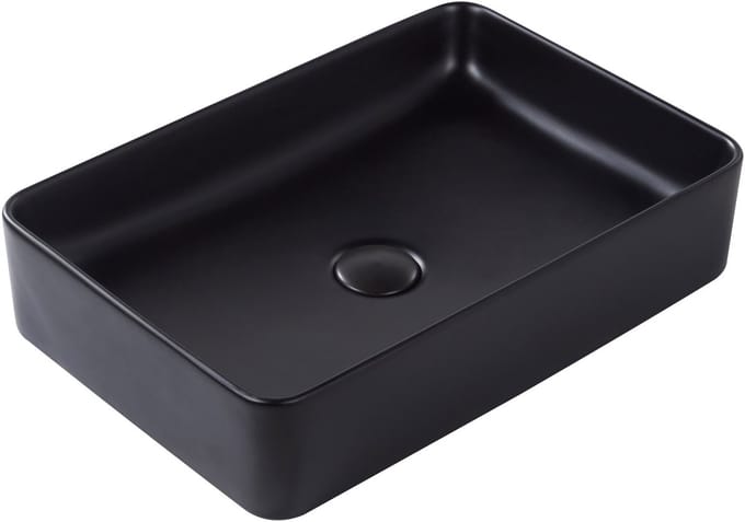 CHIVANA - Wastafel - Zwart - 51 x 34 cm - Keramiek